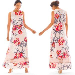 Adrianna Papell Floral Breeze Sleeveless Maxi Dress Exotic Tropical Hawaiian: 8